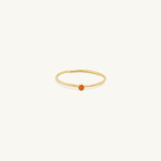 Gold Filled Birthstone Ring Carnelian CZ (July)