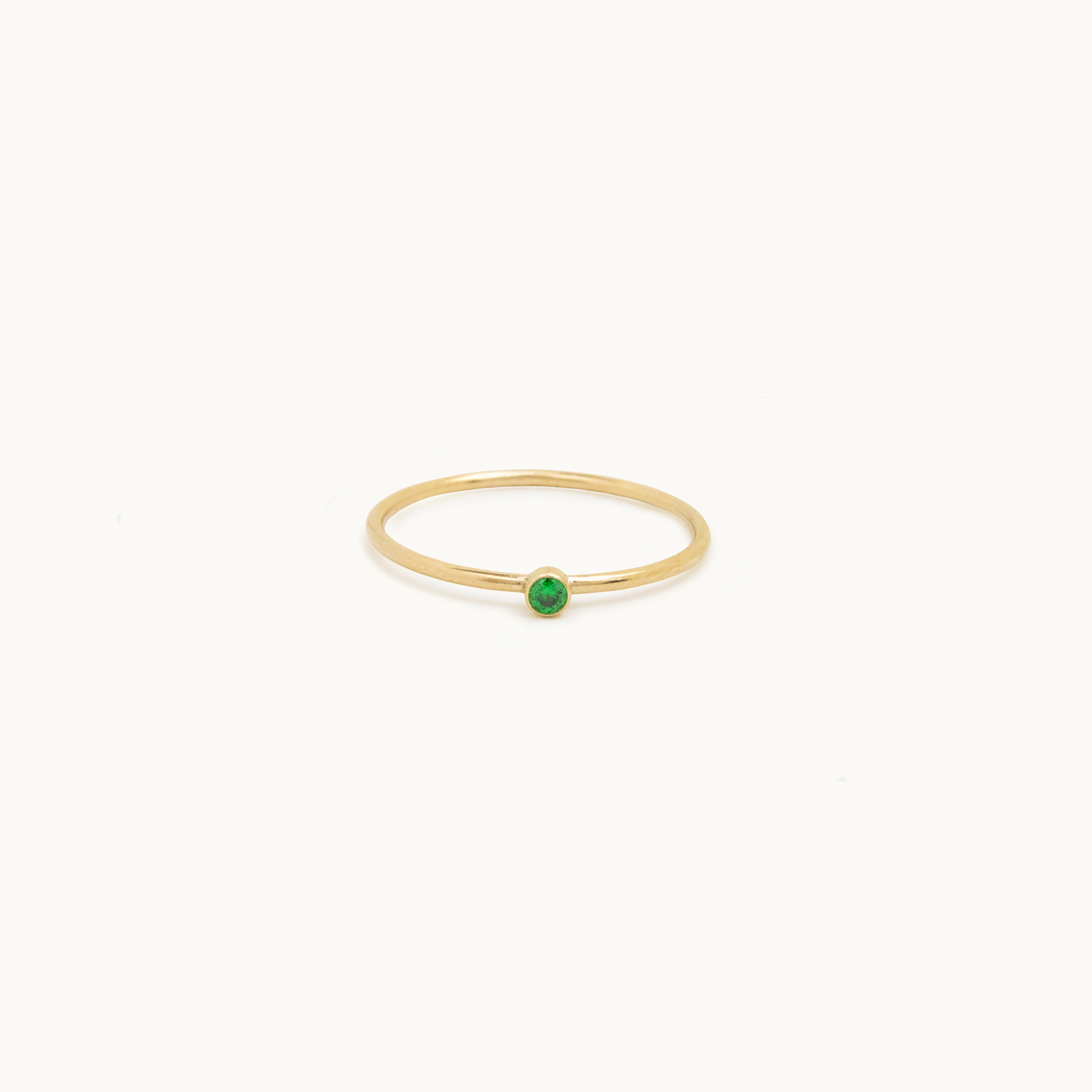 Gold Filled Birthstone Ring Emerald CZ (May)