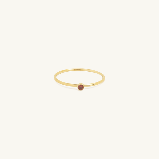 Gold Filled Birthstone Ring Garnet CZ (January)