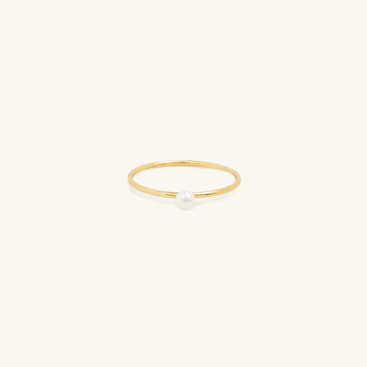 Gold Filled Birthstone Ring Pearl (June)