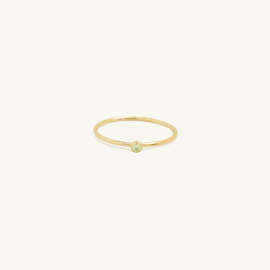 Gold Filled Birthstone Ring Peridot CZ (August)