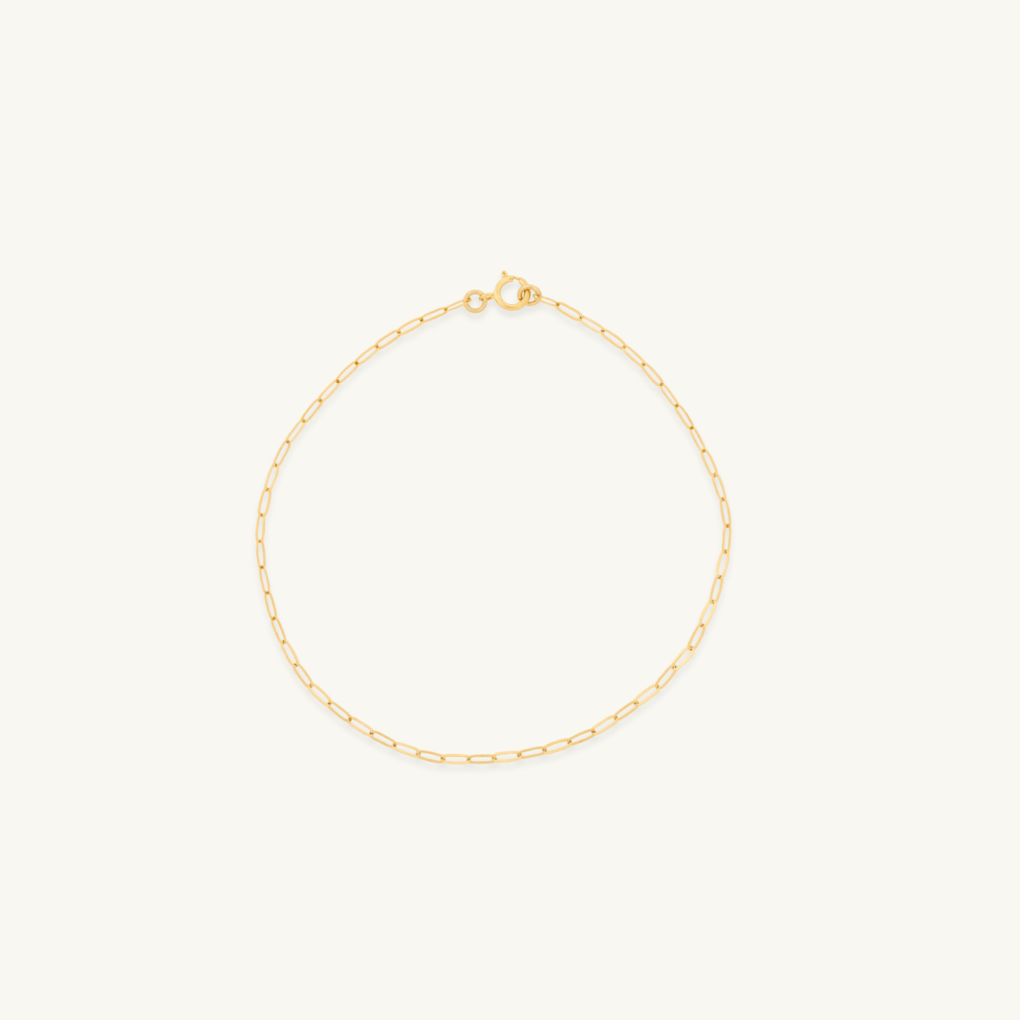 Paper Clip Chain Anklet (14k Gold Filled)