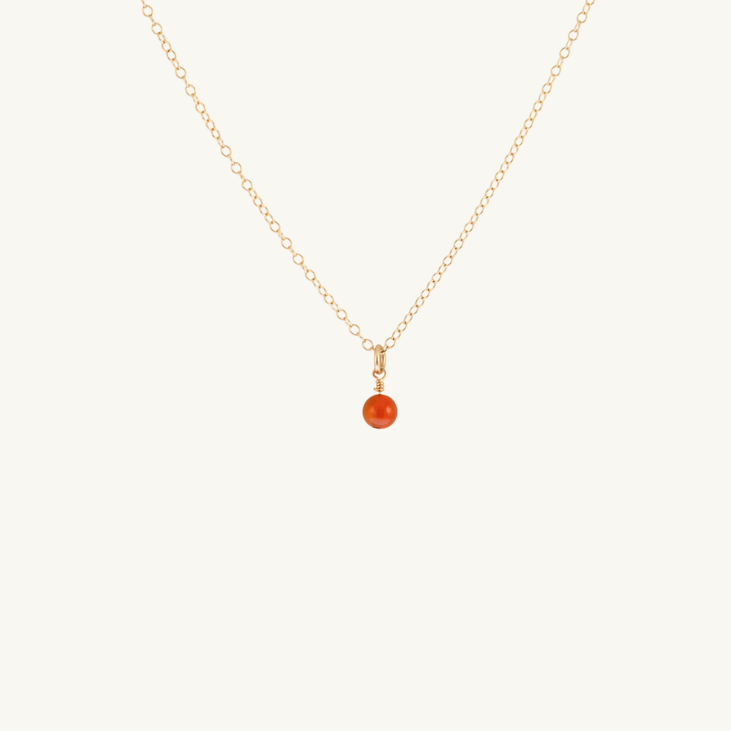 July Birthstone Necklace (Carnelian)