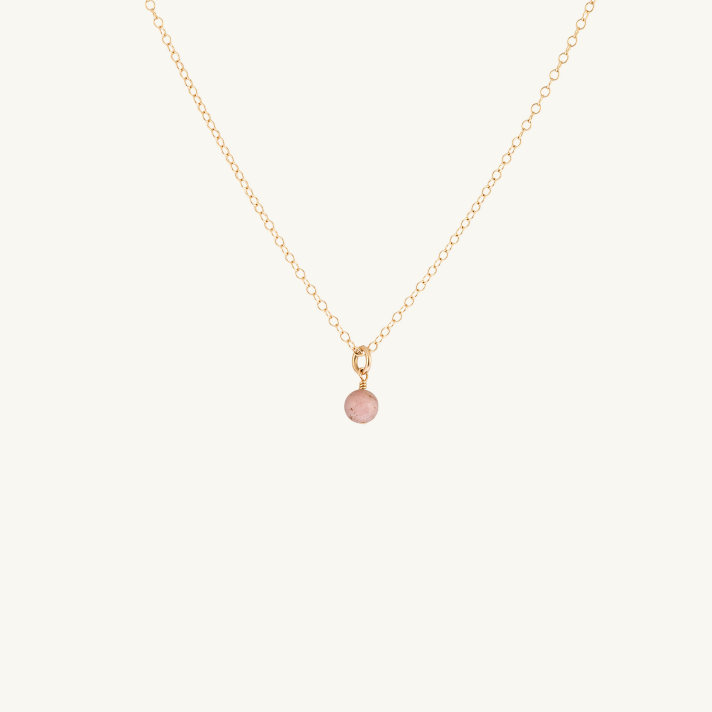 October Birthstone Necklace (Pink Tourmaline)