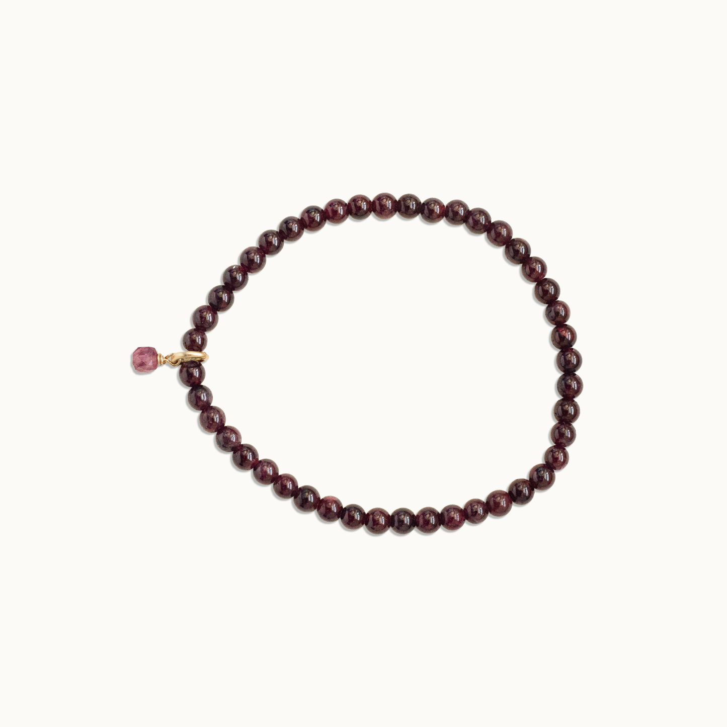 Garnet Gemstone Slip On Bracelet (January Birthstone)