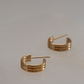 Gold Filled Triple Row Huggie Hoop Earring