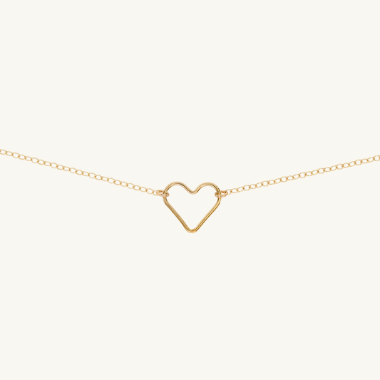 14k Gold Filled Open Heart Pendant Necklace