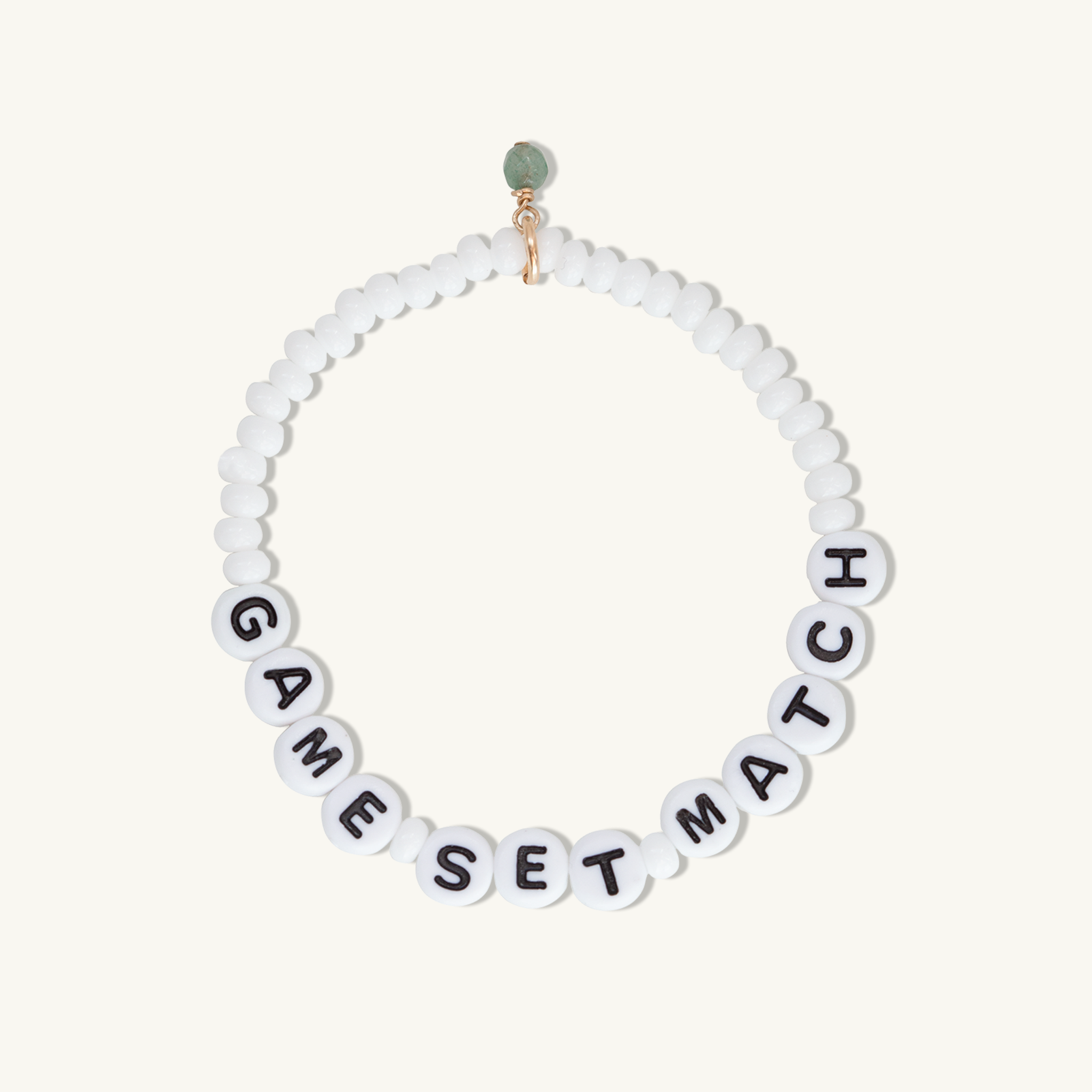 Game Set Match Beaded Bracelet with Aventurine Charm