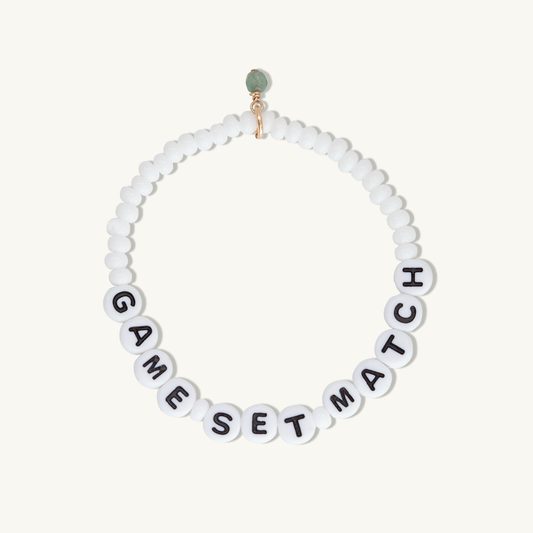 Game Set Match Beaded Bracelet with Aventurine Charm