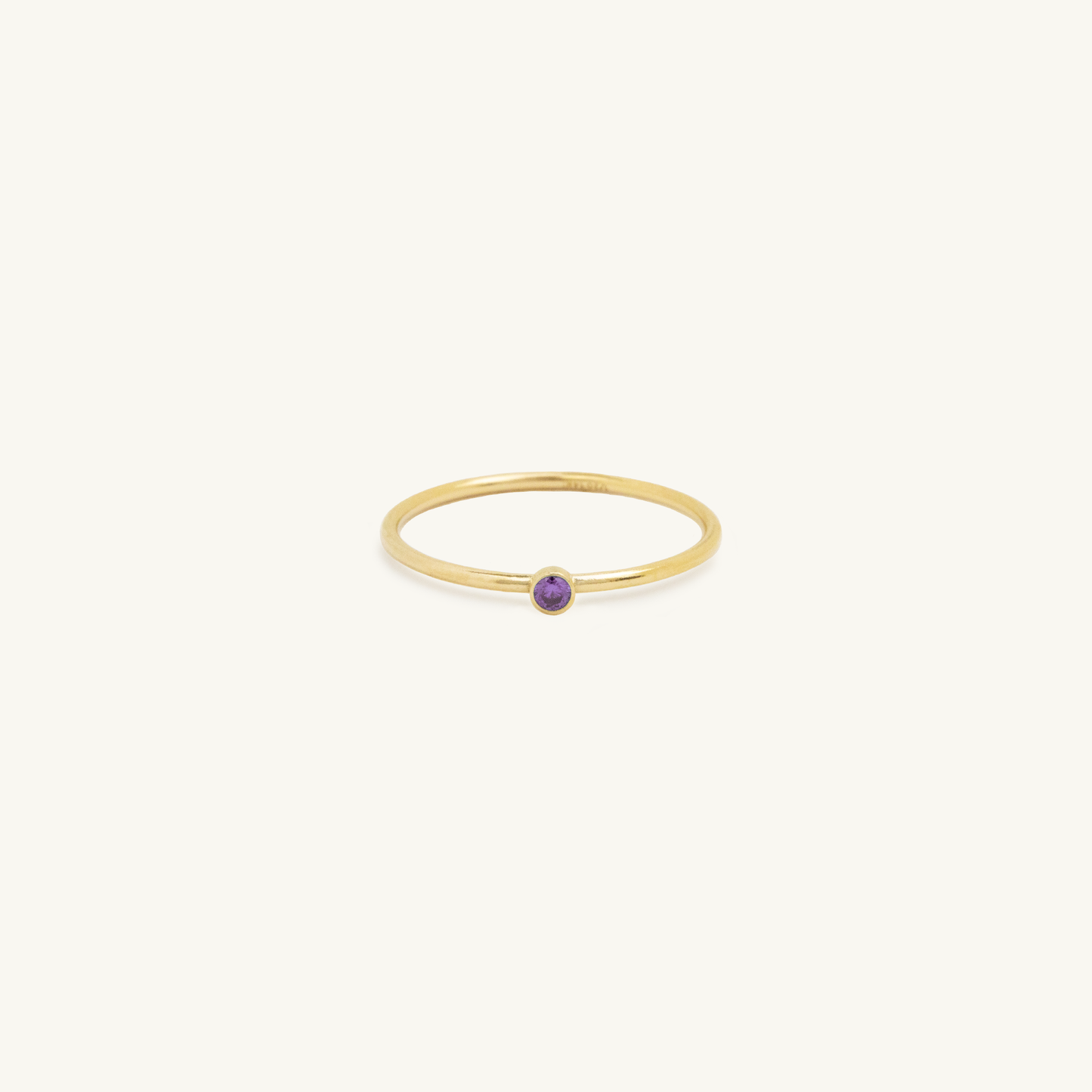 Pre Order: Gold Filled Birthstone Ring Amethyst CZ (February)