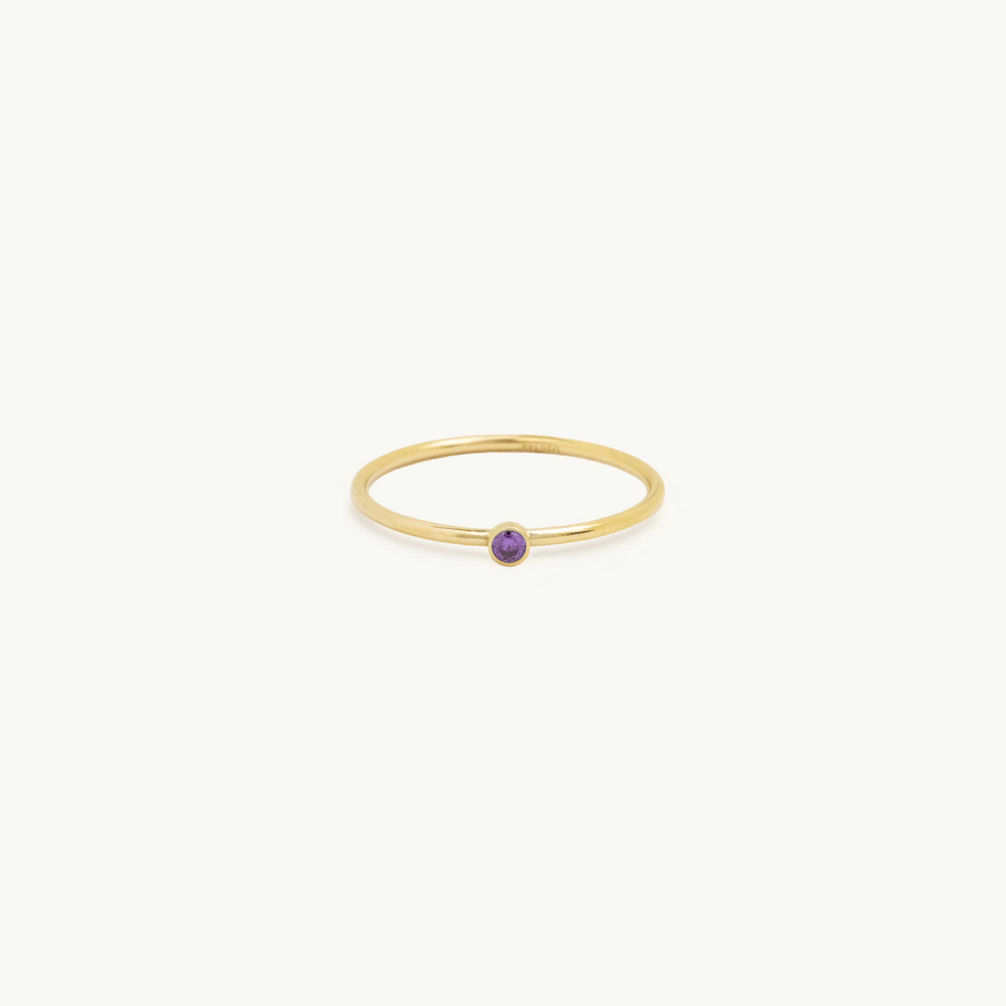 Pre Order: Gold Filled Birthstone Ring Amethyst CZ (February)