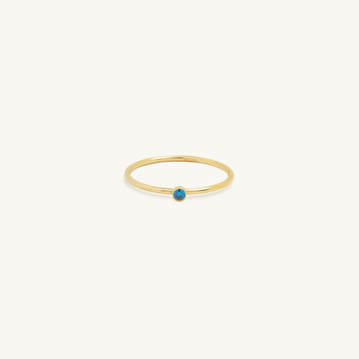Gold Filled Birthstone Ring Blue Topaz CZ (December)