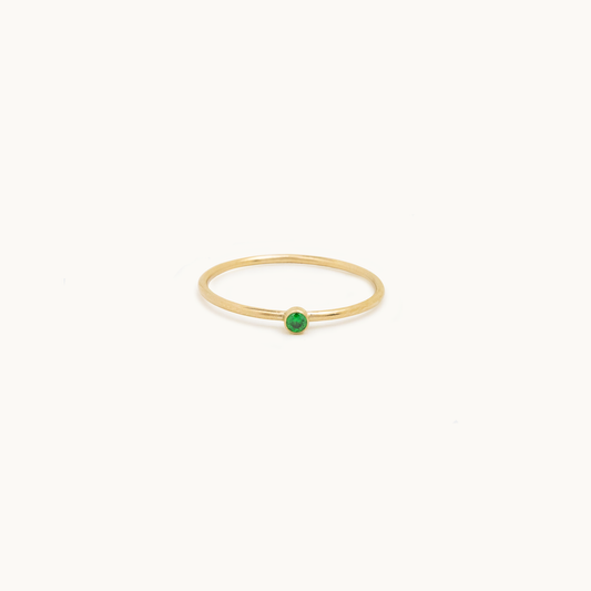 Gold Filled Birthstone Ring Emerald CZ (May)
