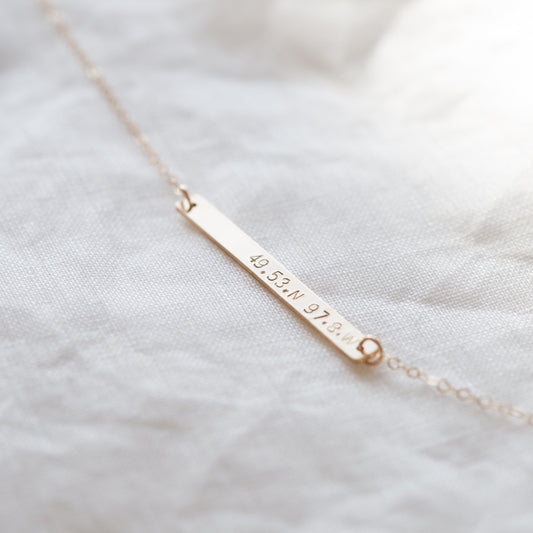 14k Gold Filled Customizable Bar Necklace