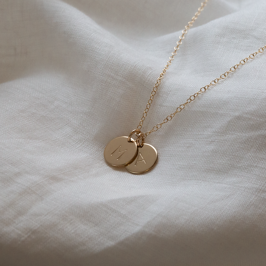 Classic Coin Necklace (14k Gold Filled, Customizable)