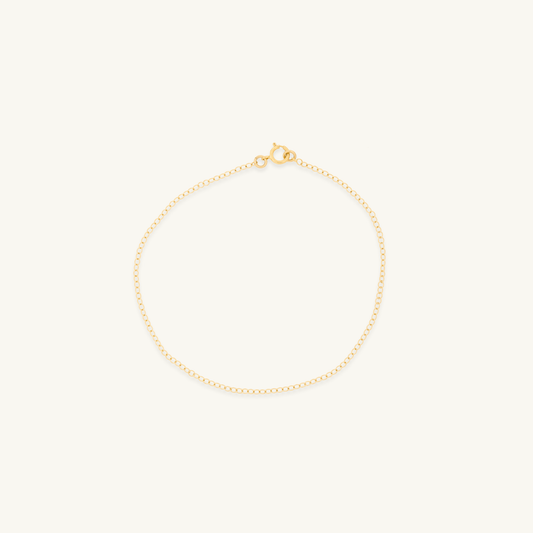 Fine Cable Chain Anklet (14k Gold Filled)