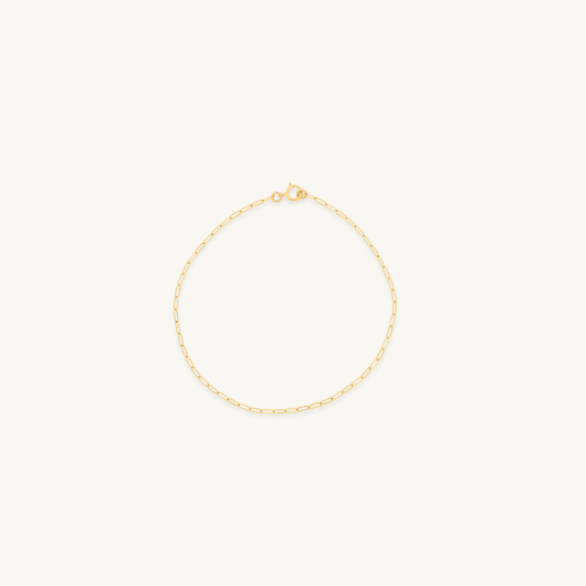 Paper Clip Chain Bracelet (14k Gold Filled)