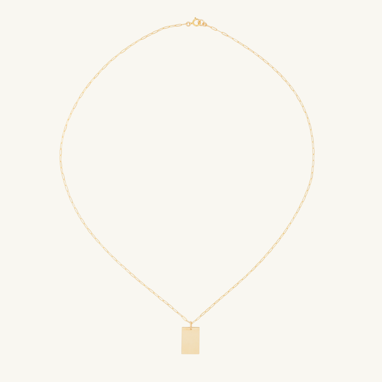 14k Gold Filled Rectangle Pendant Clip Chain Necklace