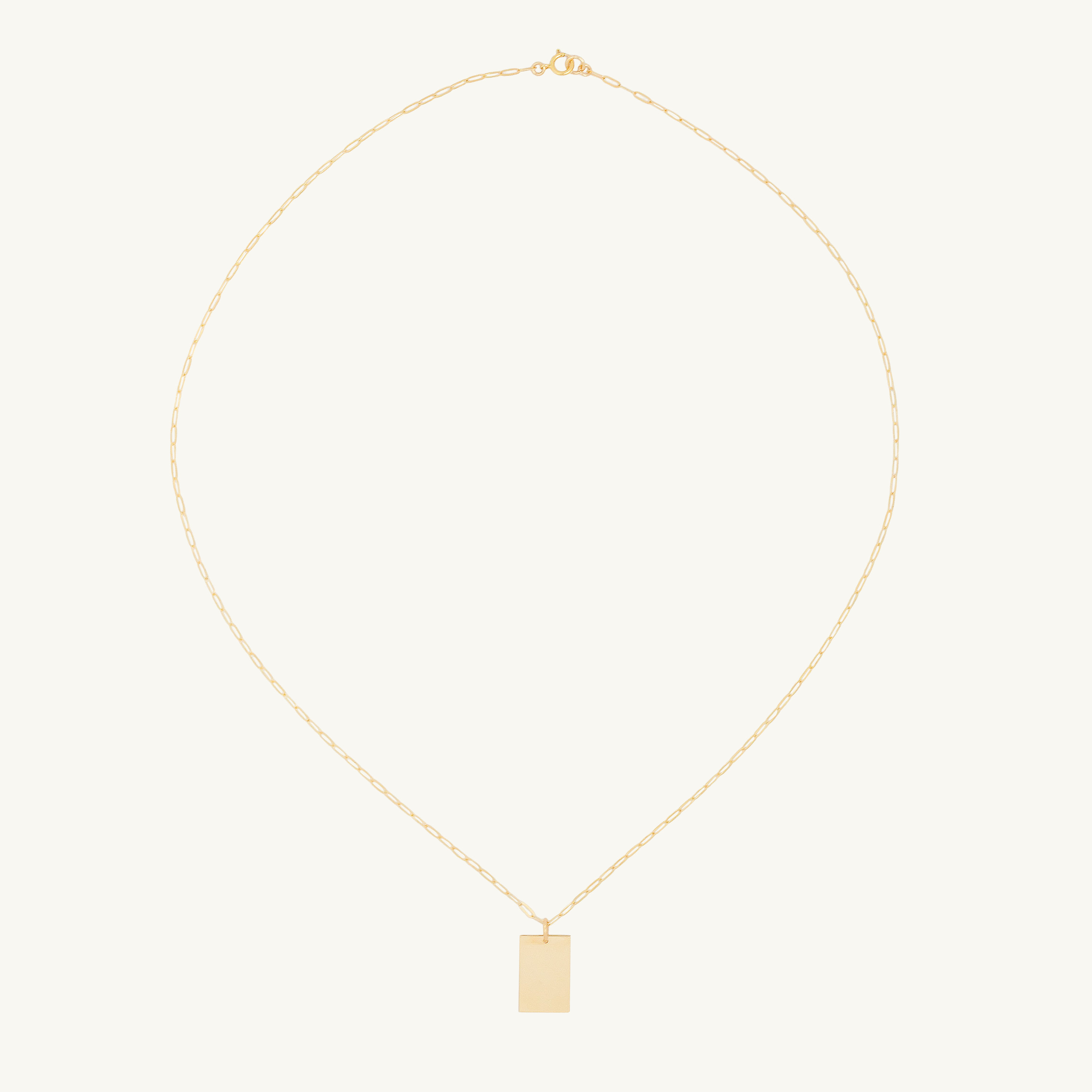 14k Gold Filled Rectangle Pendant Clip Chain Necklace