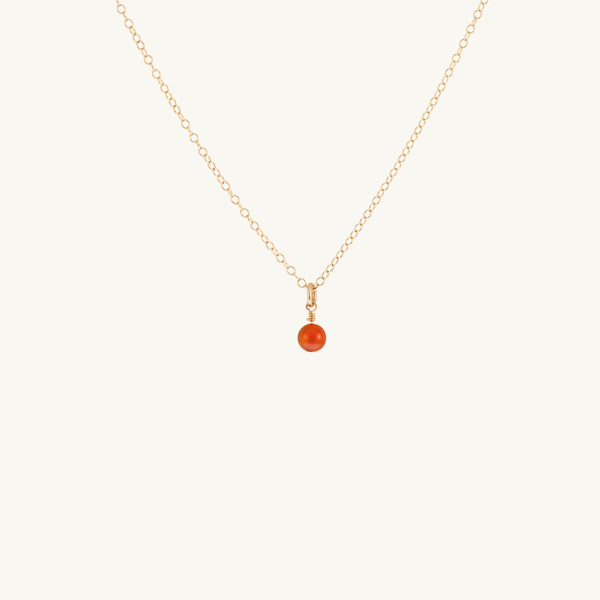 July Birthstone Necklace (Carnelian)