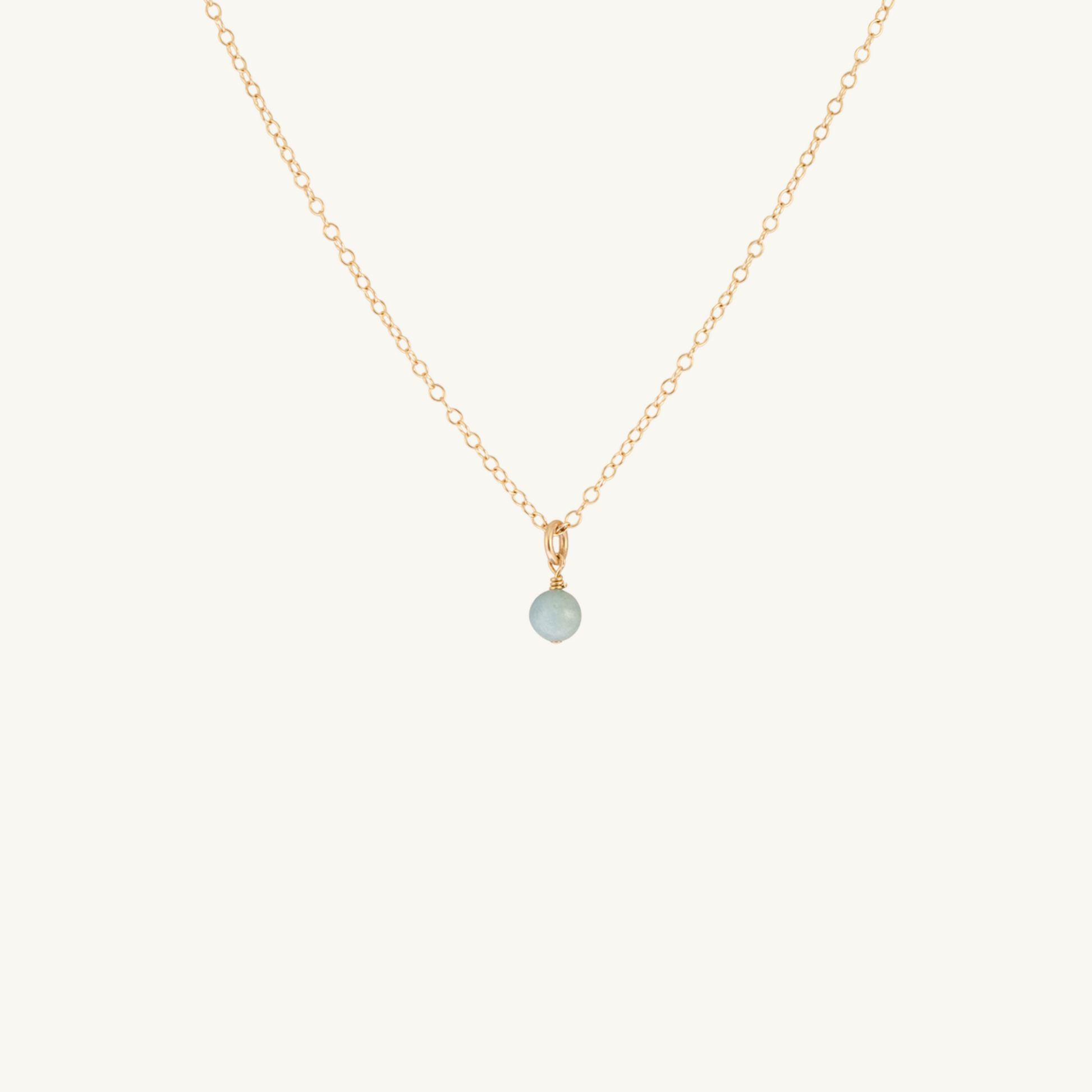 March Birthstone Necklace (Aquamarine) - Main Image