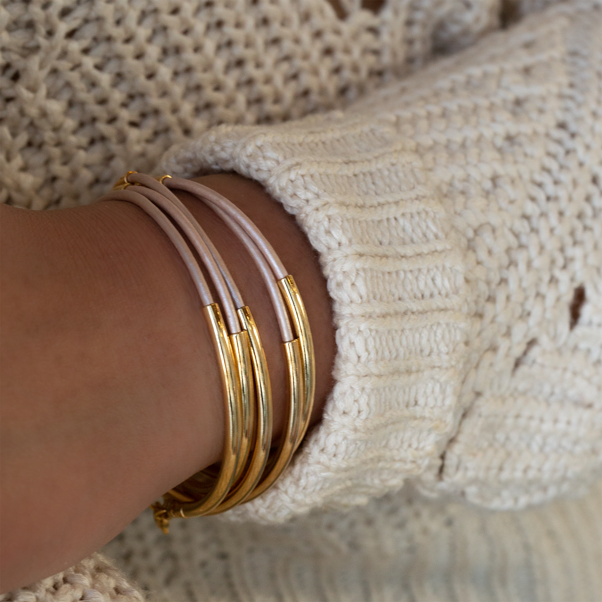 Original Wrap Bracelet (Gold/Pale Pink)
