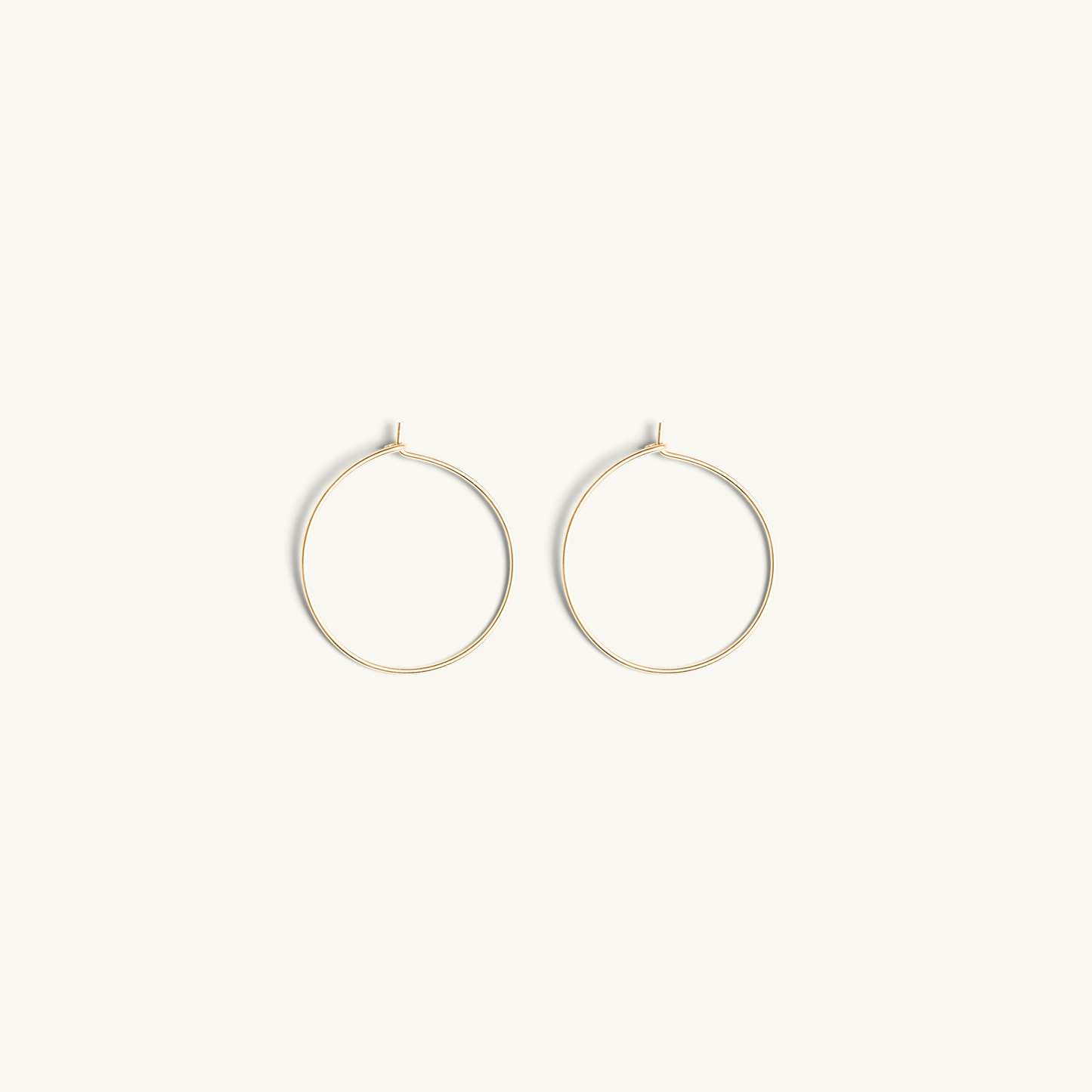 Gold Filled Wire Hoop Earrings (25mm)